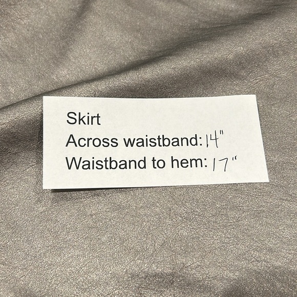 NWT Forever 21 Gunmetal skirt METALLIC Elastic waist pull on Size Large - Picture 6 of 6